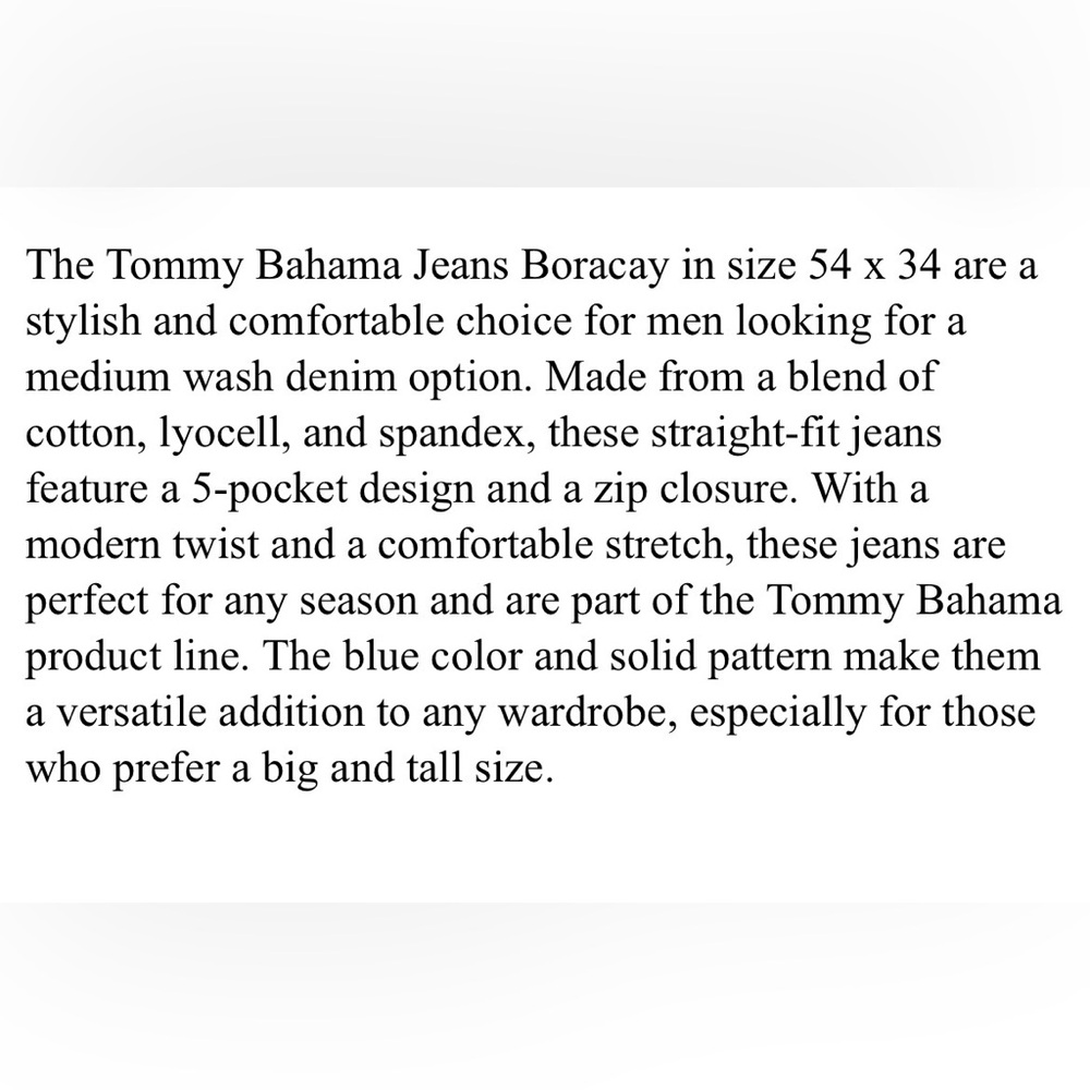 Tommy Bahama Jeans Boracay 54 x 34 Blue Medium Wash Cotton Lyocell - Picture 8 of 8